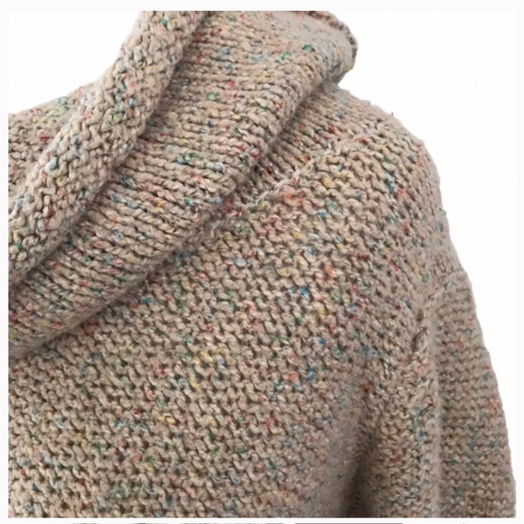 Urban Outfitters multi colored speckled cowl neck turtleneck knit sweater - Picture 4 of 5
